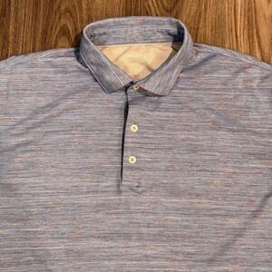 Johnnie-O XL Mens Blue Mulit Color Short Sleeve Polo Shirt Golf Casual